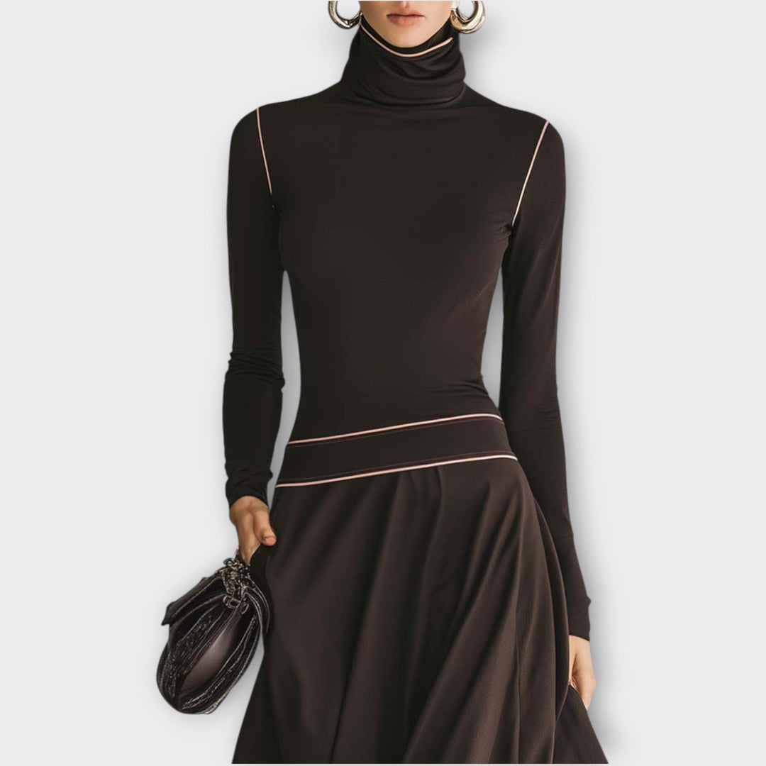 Elegant Turtleneck Maxi Dress