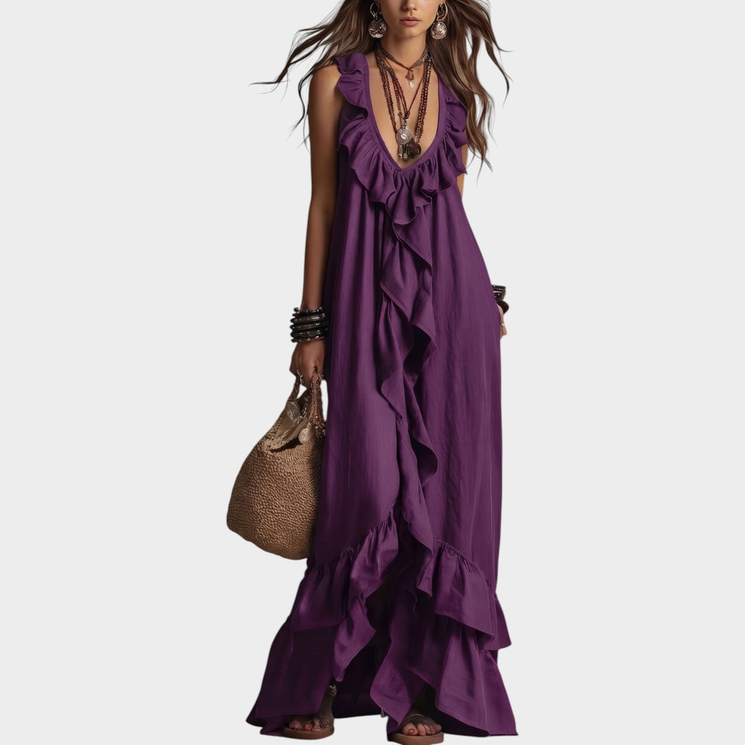 Boho Ruffle Maxi Dress