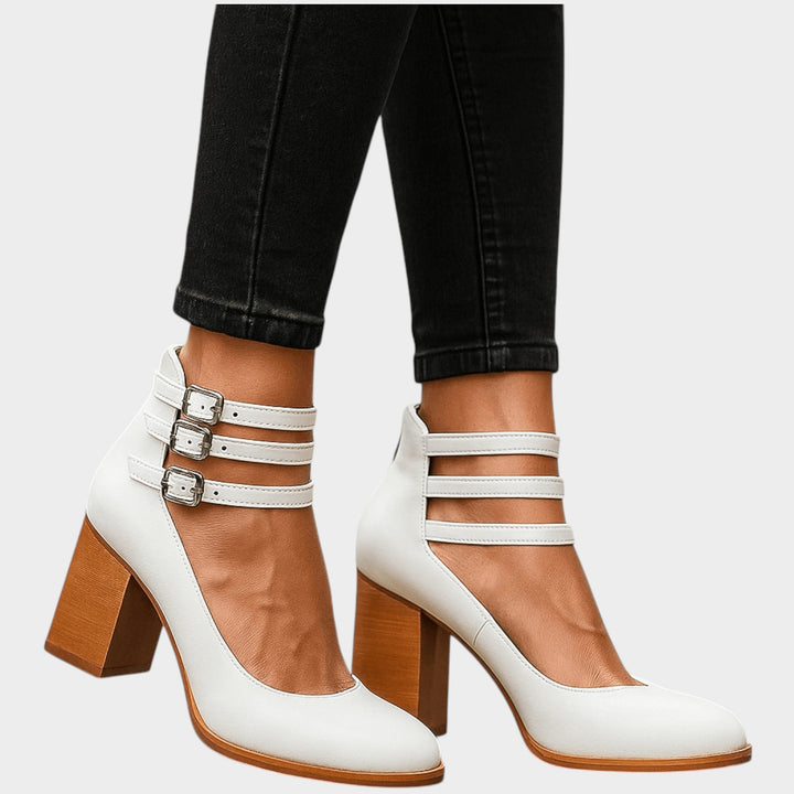 Multi-Strap Block Heel Pumps