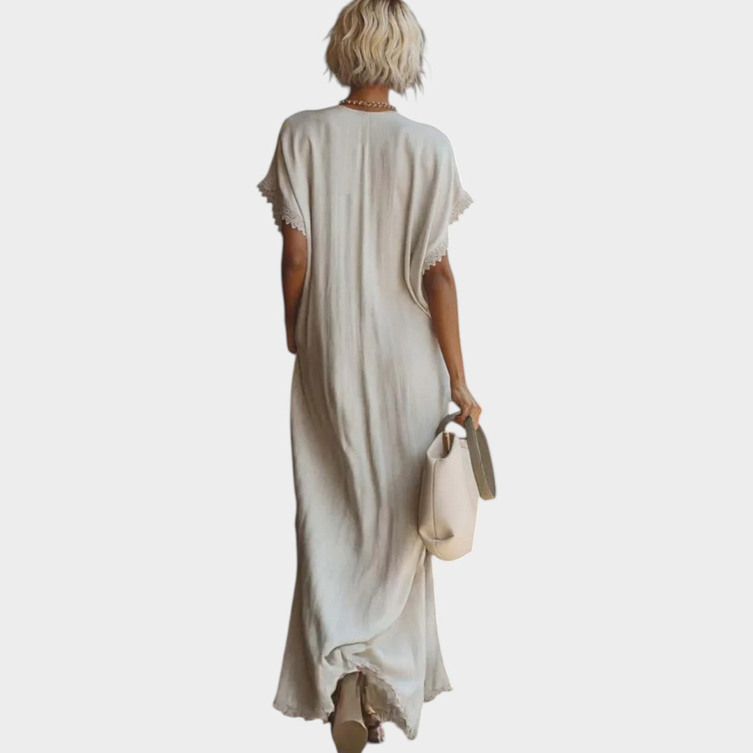 Deep V-Neck Maxi Dress