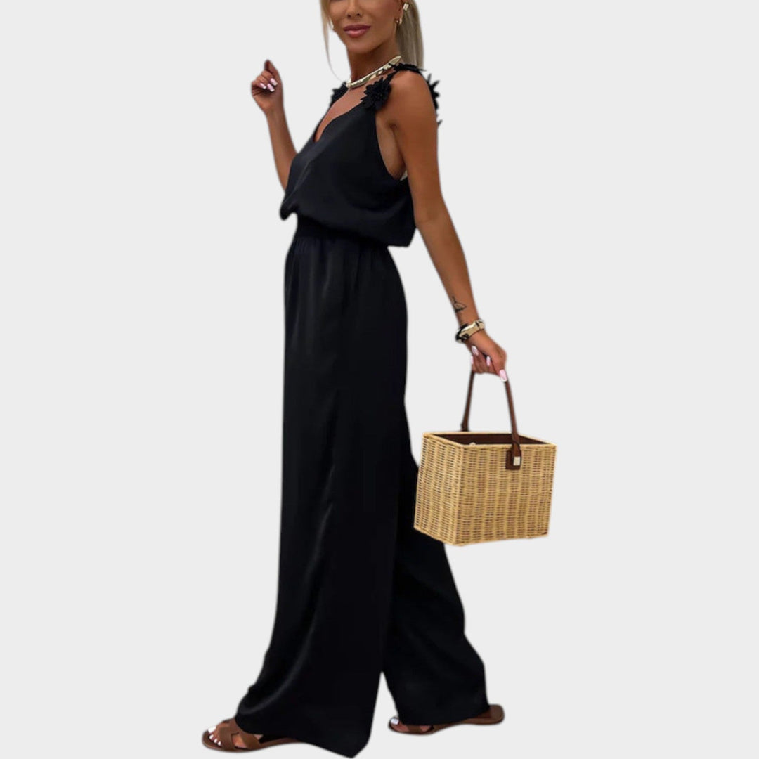 Floral Strap Wide-Leg Jumpsuit