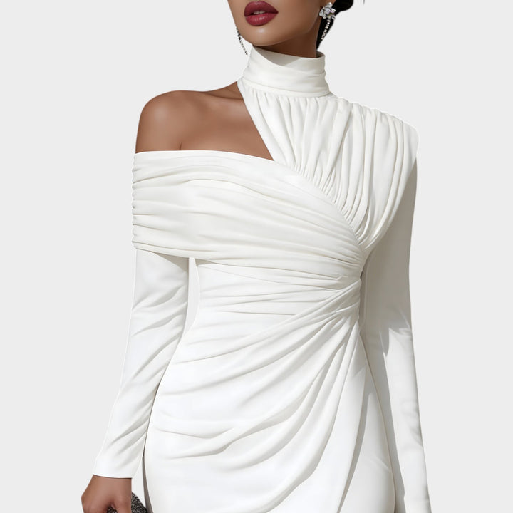 Sculpted Off-Shoulder Elegance Dress
