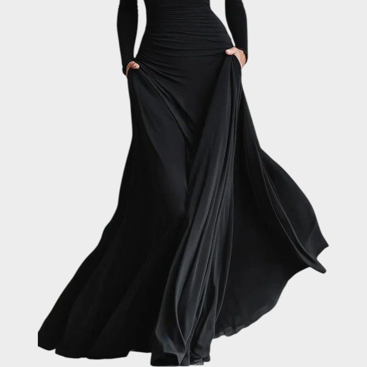 Elegant Long Sleeve Evening Maxi Dress