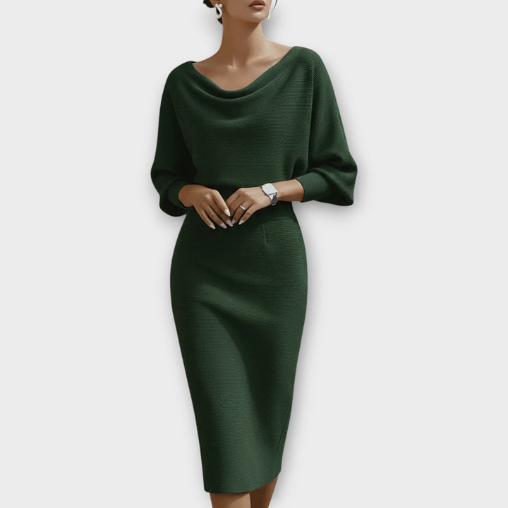 Elegant Draped Midi Dress