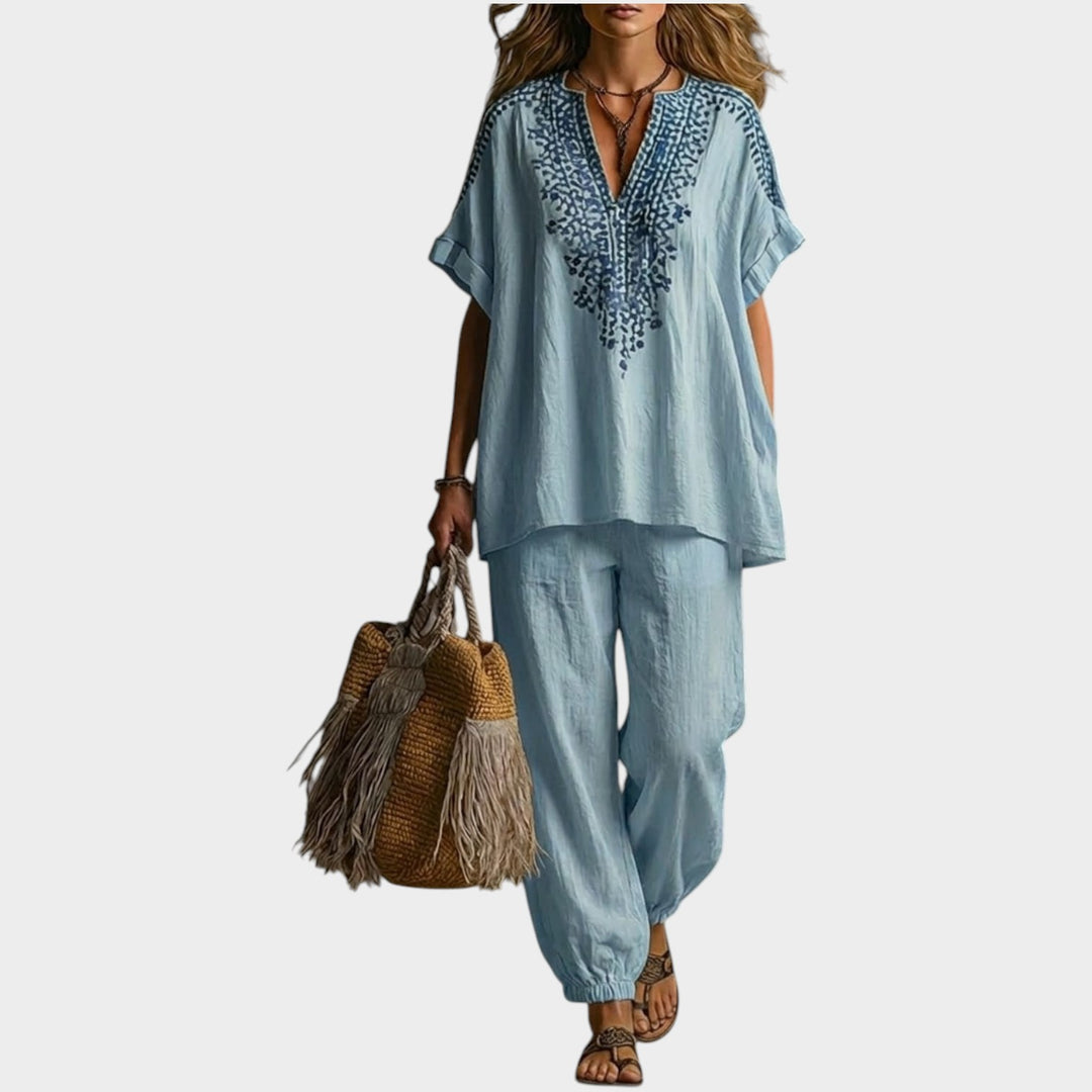 Relaxed Embroidered Lounge Set