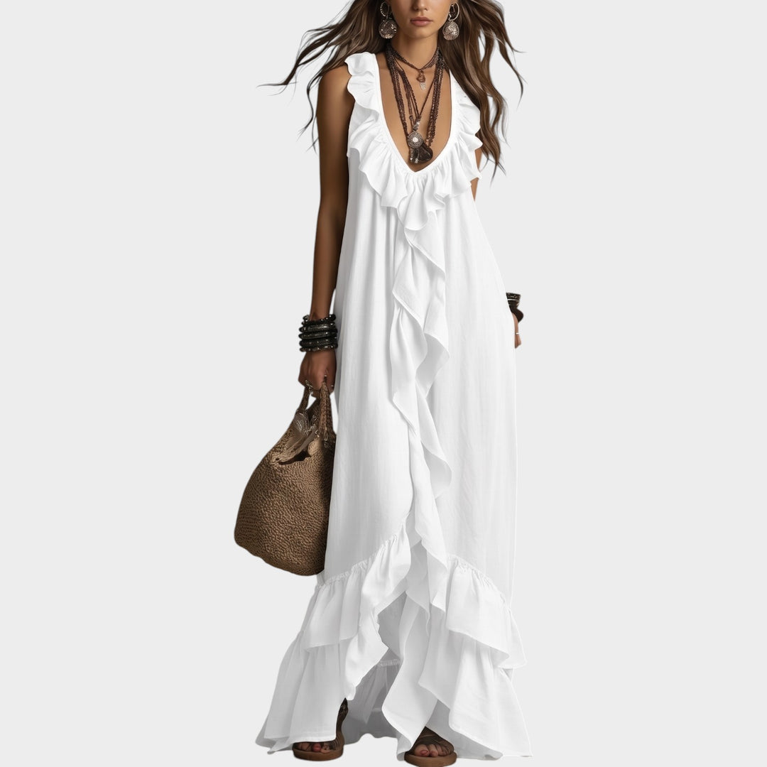 Boho Ruffle Maxi Dress