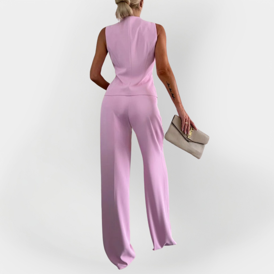 Elegant Trouser Set with Sleeveless Top
