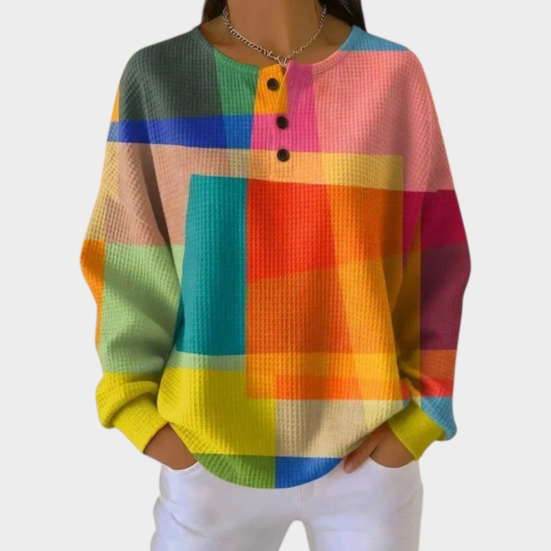 Women's Knit Sweater Textured Double Layered
