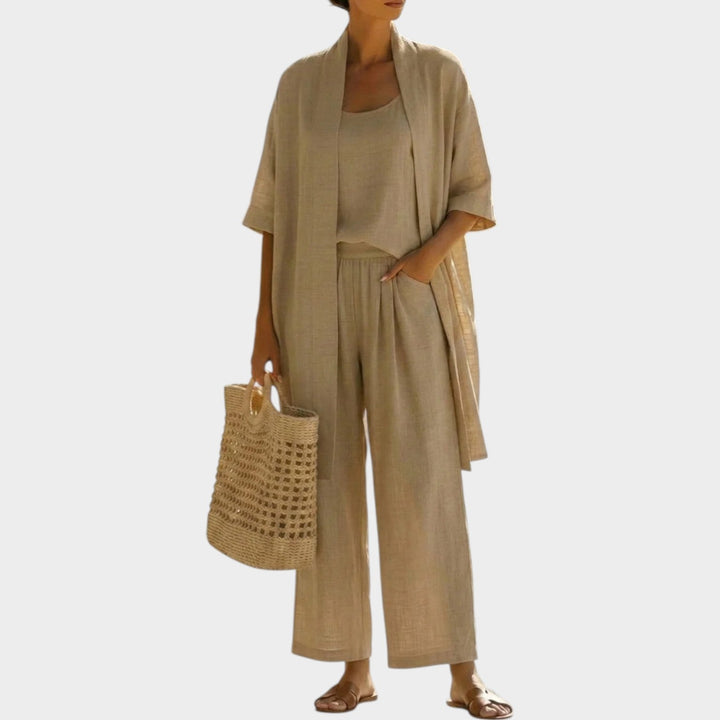 Relaxed Three-Piece Linen Ensemble