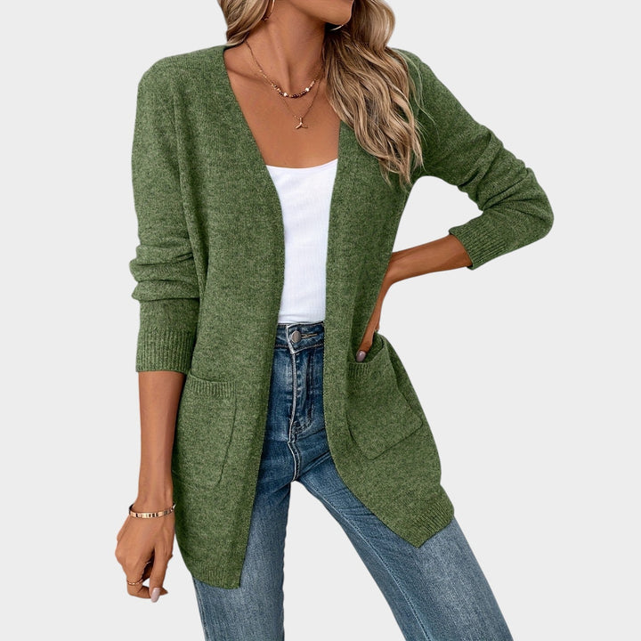 Women's Knit Cardigan Open Front Practical Pockets