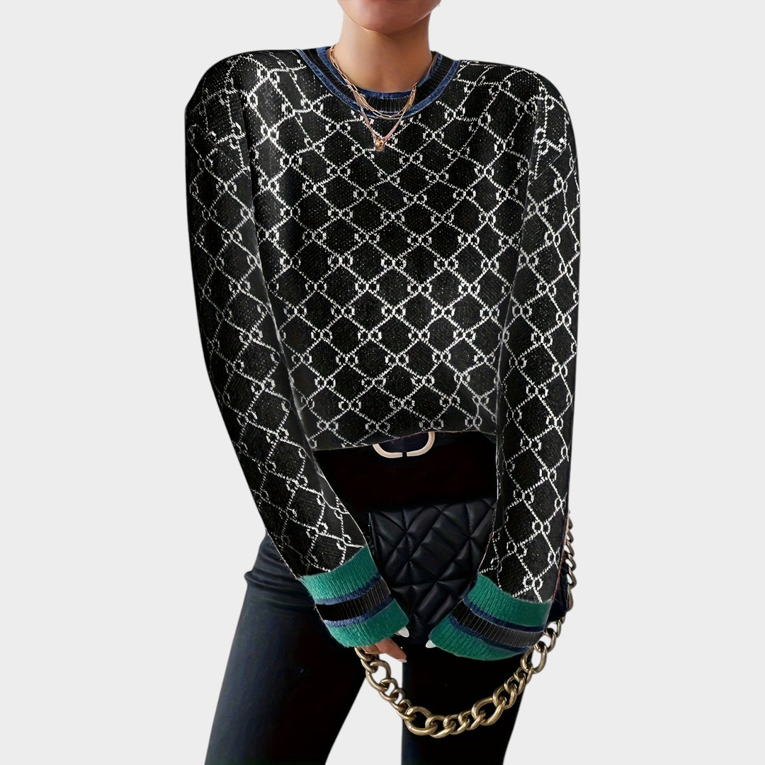 Women’s Knit Sweater Round Neck Ribbed Hem