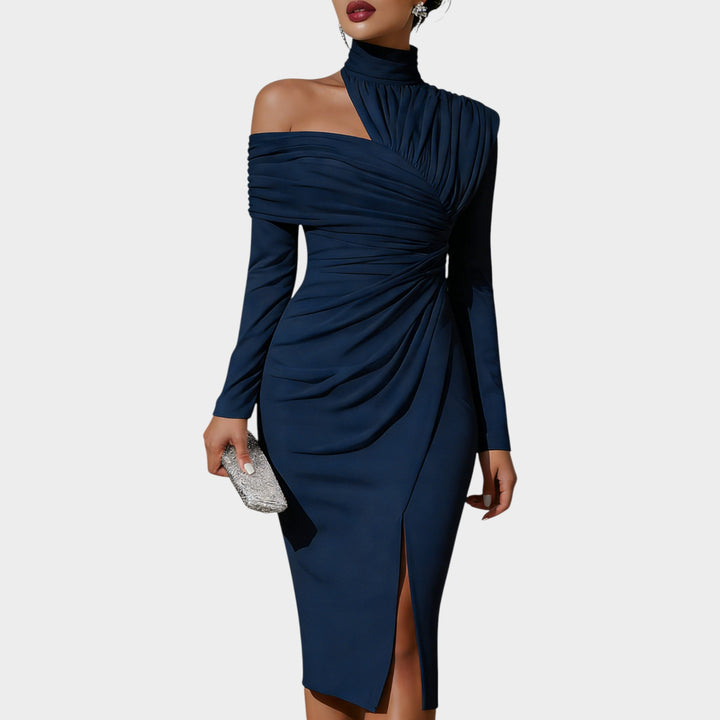 Sculpted Off-Shoulder Elegance Dress