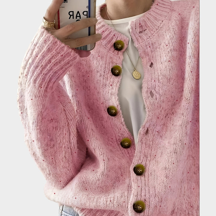 Women's Knit Cardigan Colorful Button Front