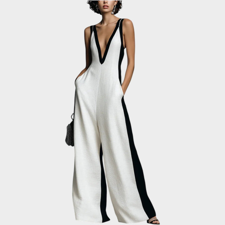 Elegant Deep V Sleeveless Jumpsuit