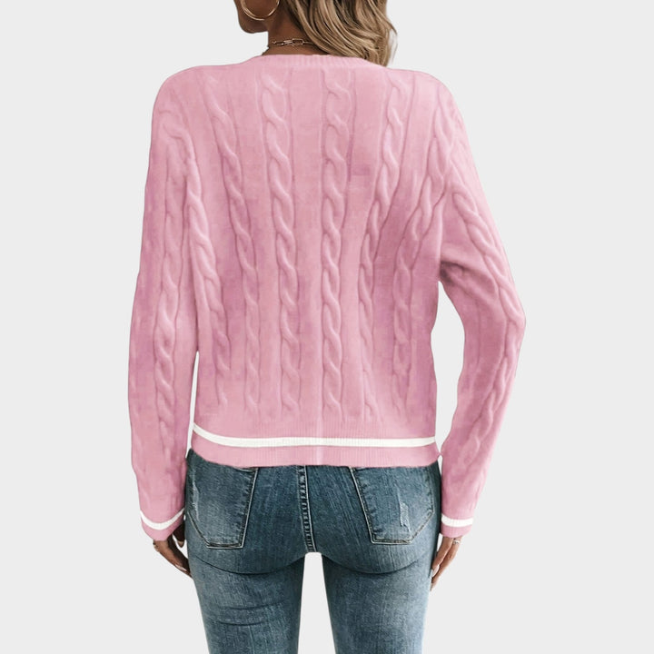 Women's Knit Cardigan Classic Gold Button Front
