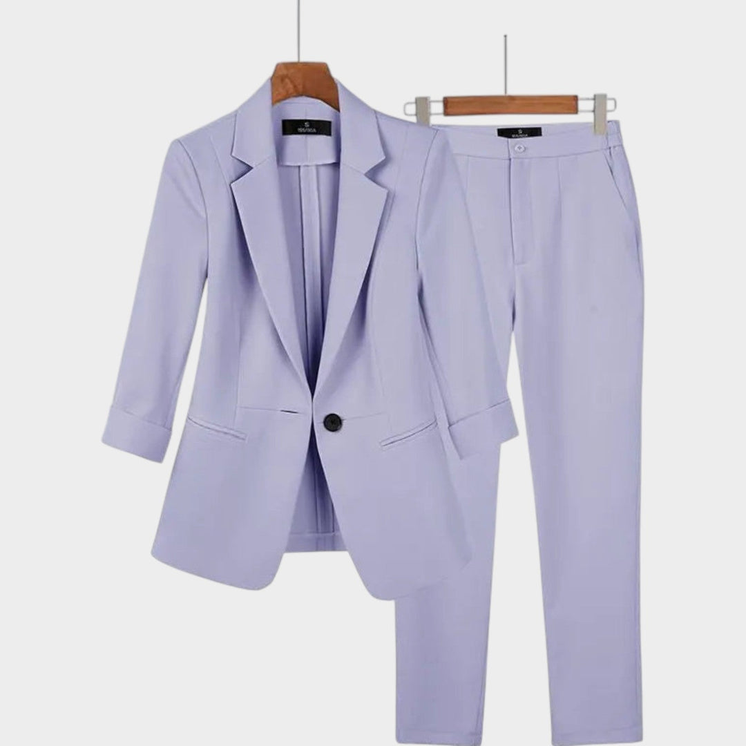 Women's Minimalist Tailored Two-Piece Suit Set
