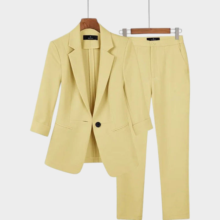 Women's Minimalist Tailored Two-Piece Suit Set