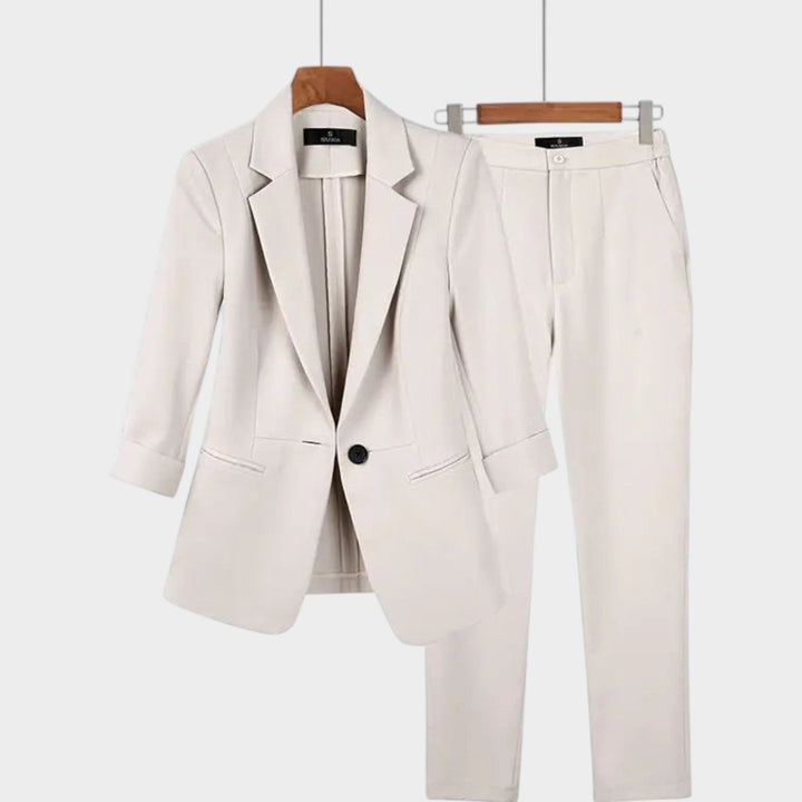 Women's Minimalist Tailored Two-Piece Suit Set