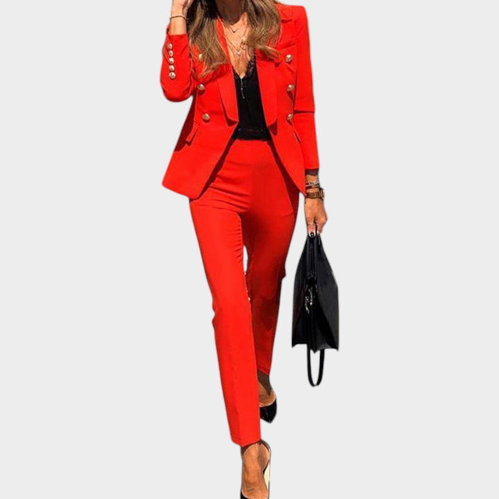 Women's Chic Blazer and Trouser Suit Set