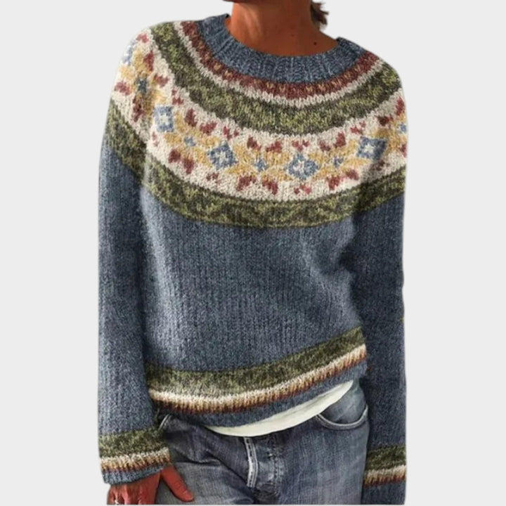 Women's Knit Sweater Nordic Pattern Cozy Wear