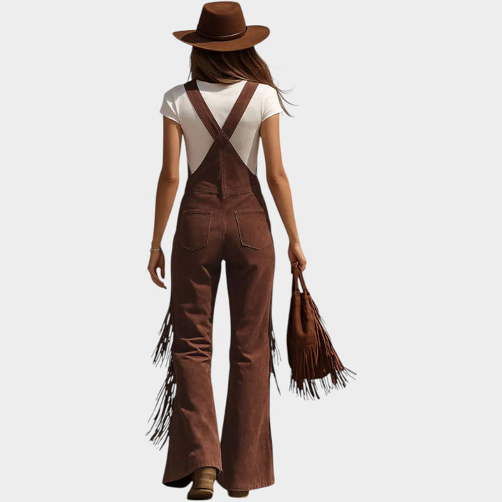 Fringe Strap Wide-Leg Jumpsuit