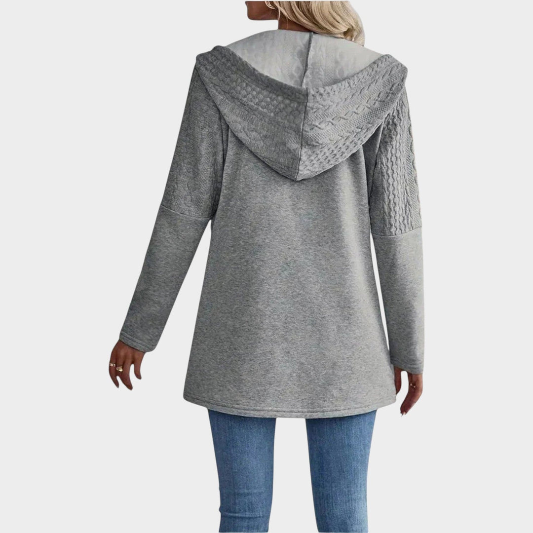 Women's Long  Zip Knit Hoodie Cardigan