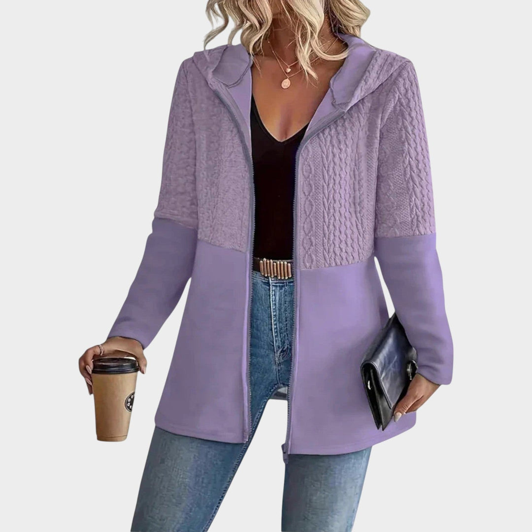 Women's Long  Zip Knit Hoodie Cardigan