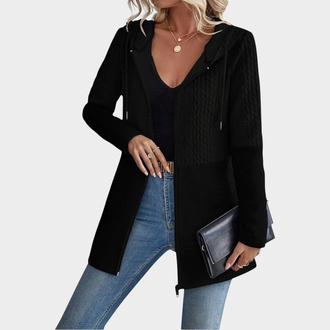 Women's Long  Zip Knit Hoodie Cardigan