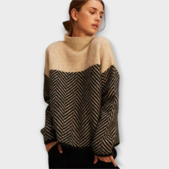 Women's Cozy Chevron Knit Sweater