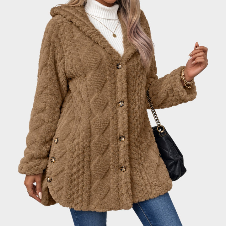 Women’s Faux-Fur Coat Quilted Padded Button Front