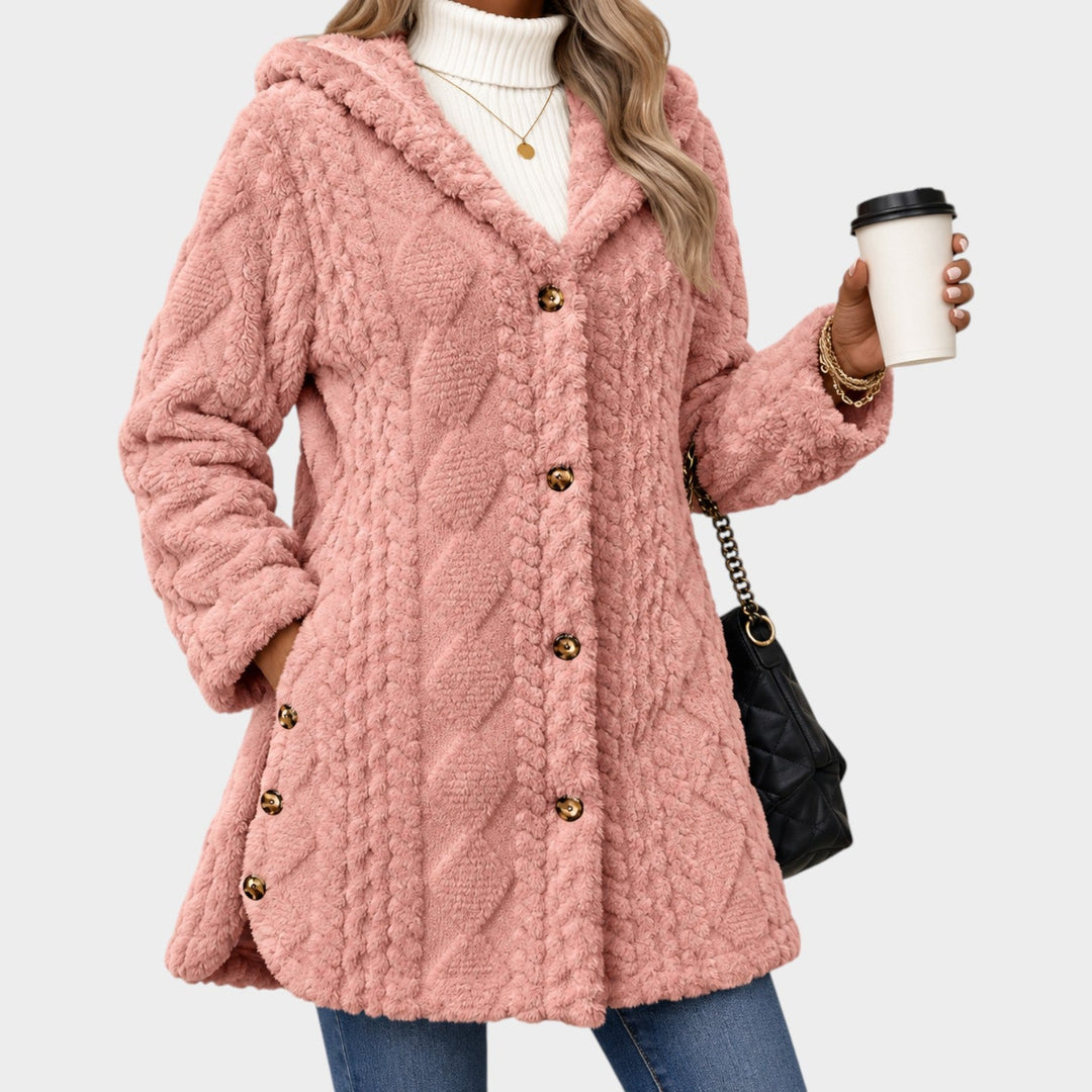 Women’s Faux-Fur Coat Quilted Padded Button Front