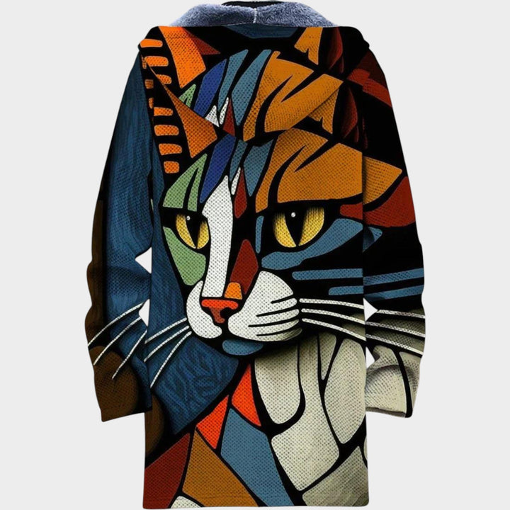 Women’s Fleece Jacket Bohemian Art Pattern Relaxed Fit