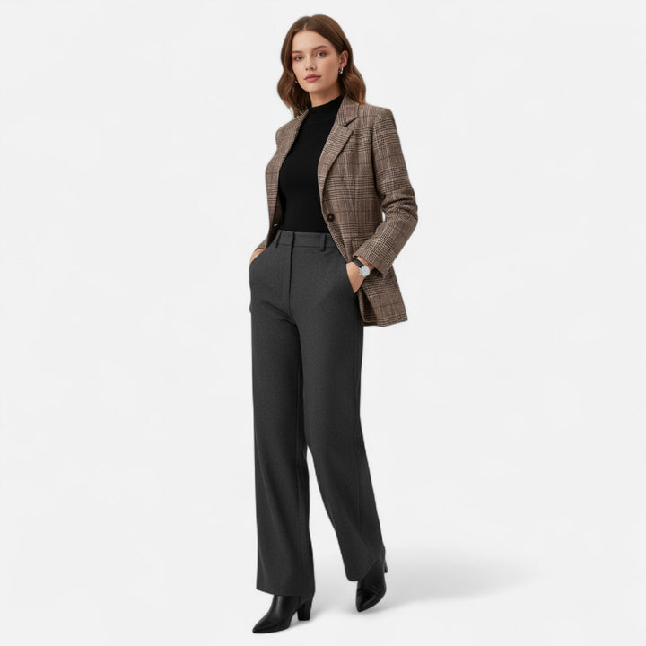 Women's Classic Tailored Plaid Blazer