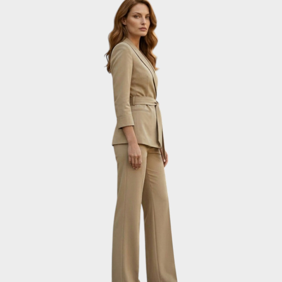 Tailored Belted Blazer Pants Set