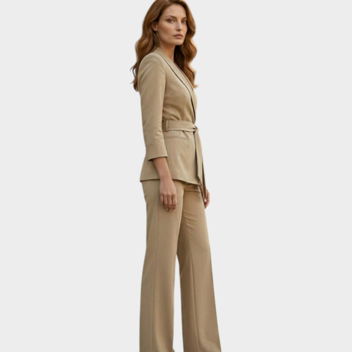 Tailored Belted Blazer Pants Set