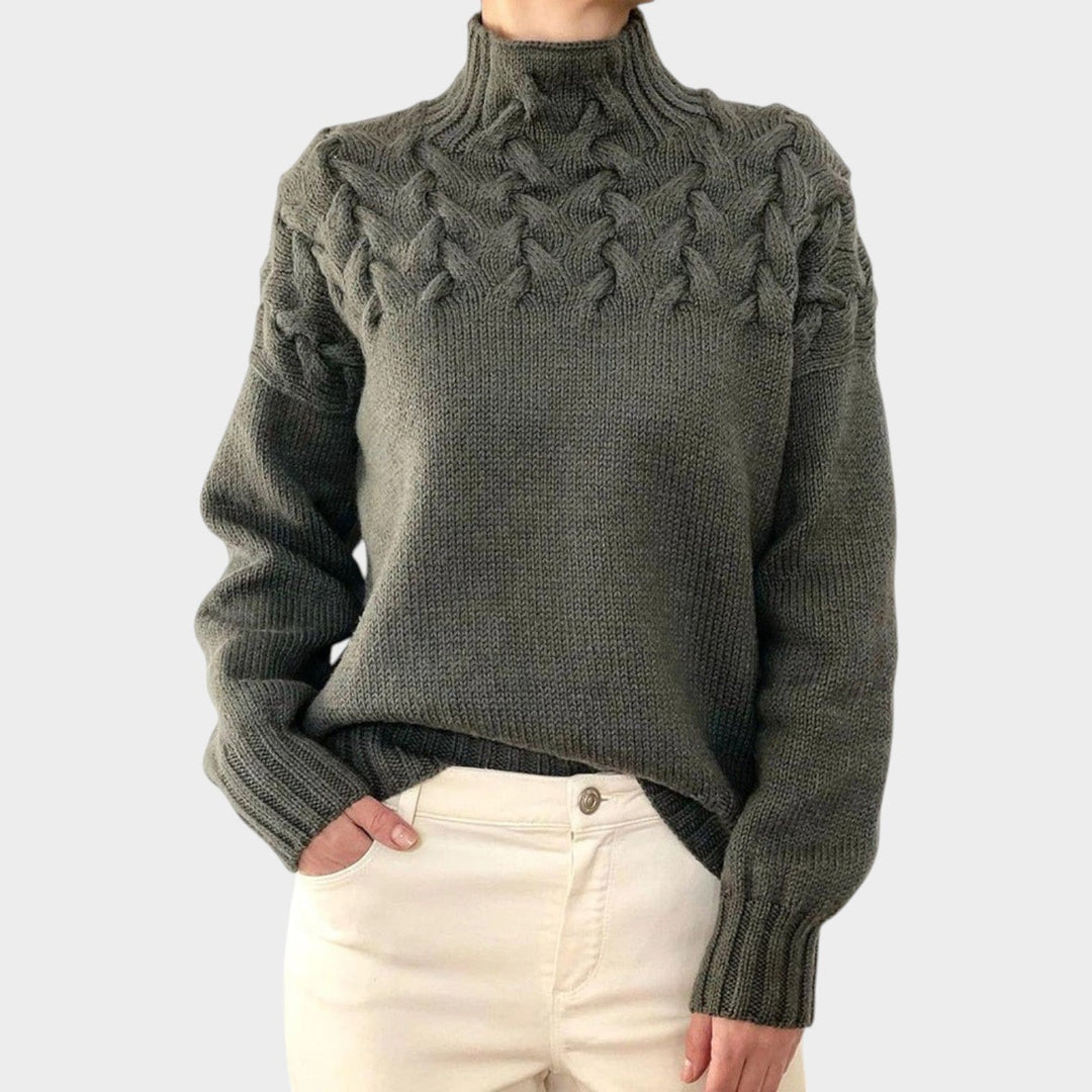 Cable Knit Turtleneck Versatile Sweater