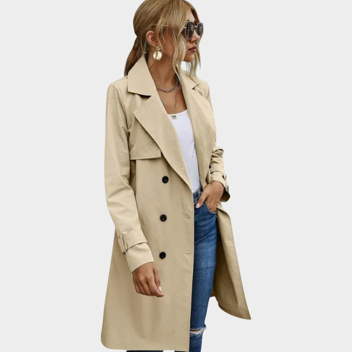 Women's Trench Coat Double Breasted Lapel Collar
