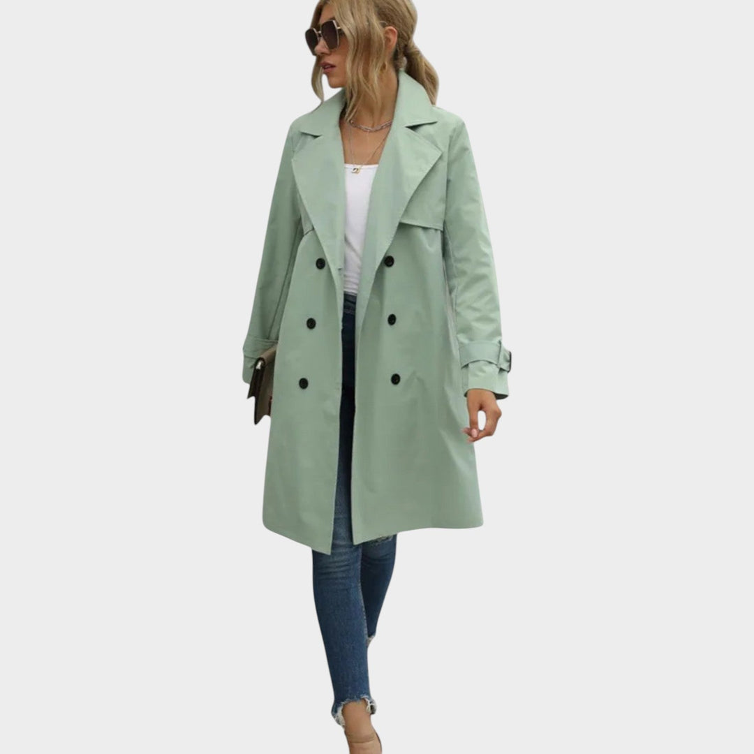 Women's Trench Coat Double Breasted Lapel Collar