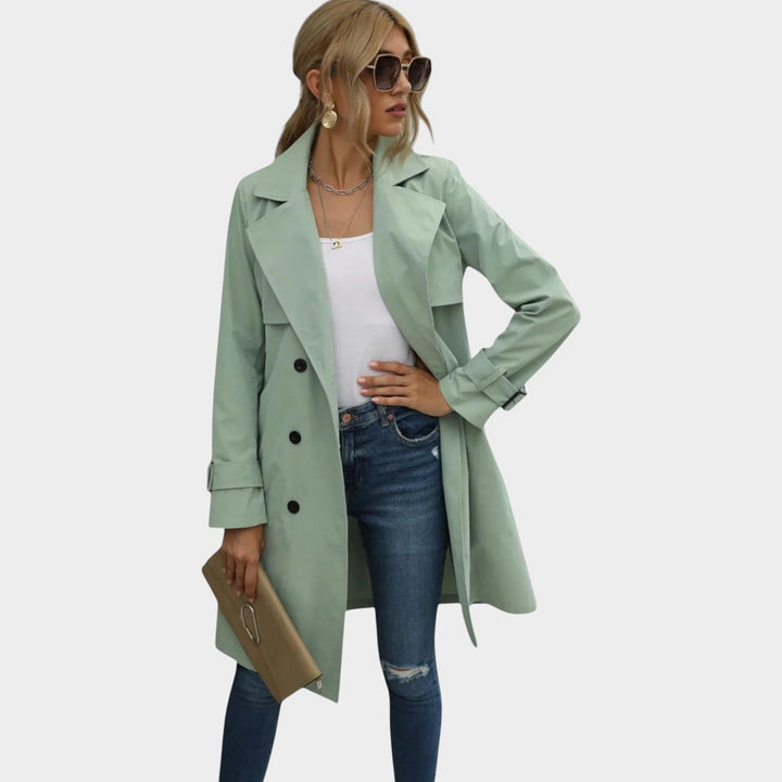 Women's Trench Coat Double Breasted Lapel Collar