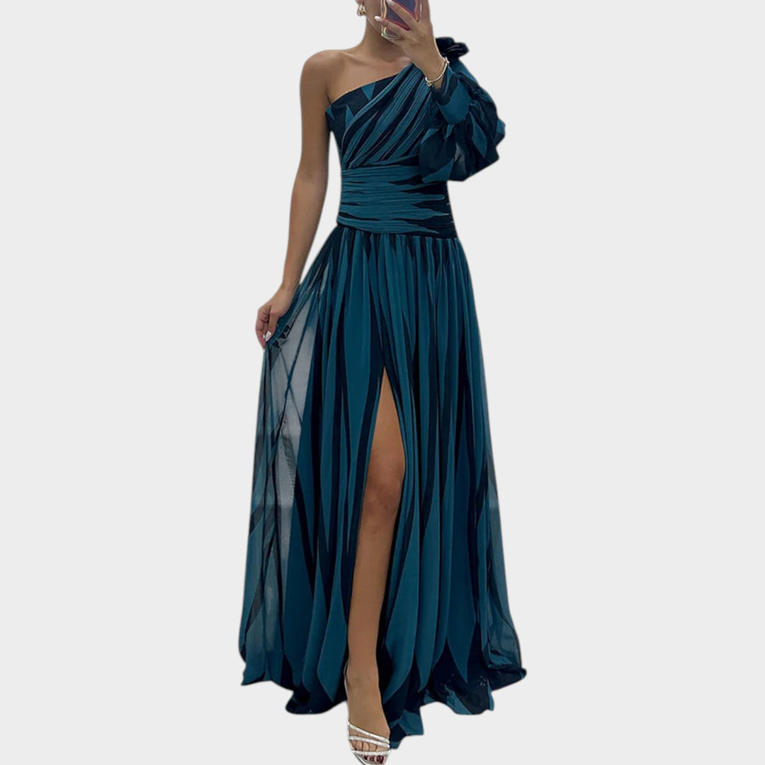 One-Shoulder Statement Maxi Dress