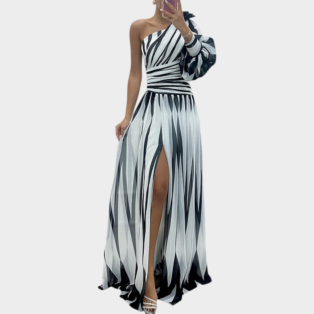 One-Shoulder Statement Maxi Dress