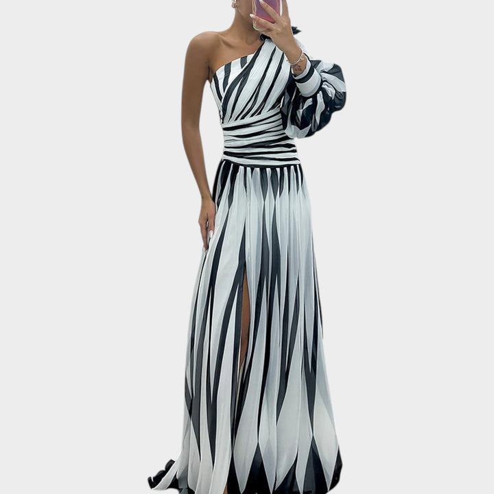 One-Shoulder Statement Maxi Dress