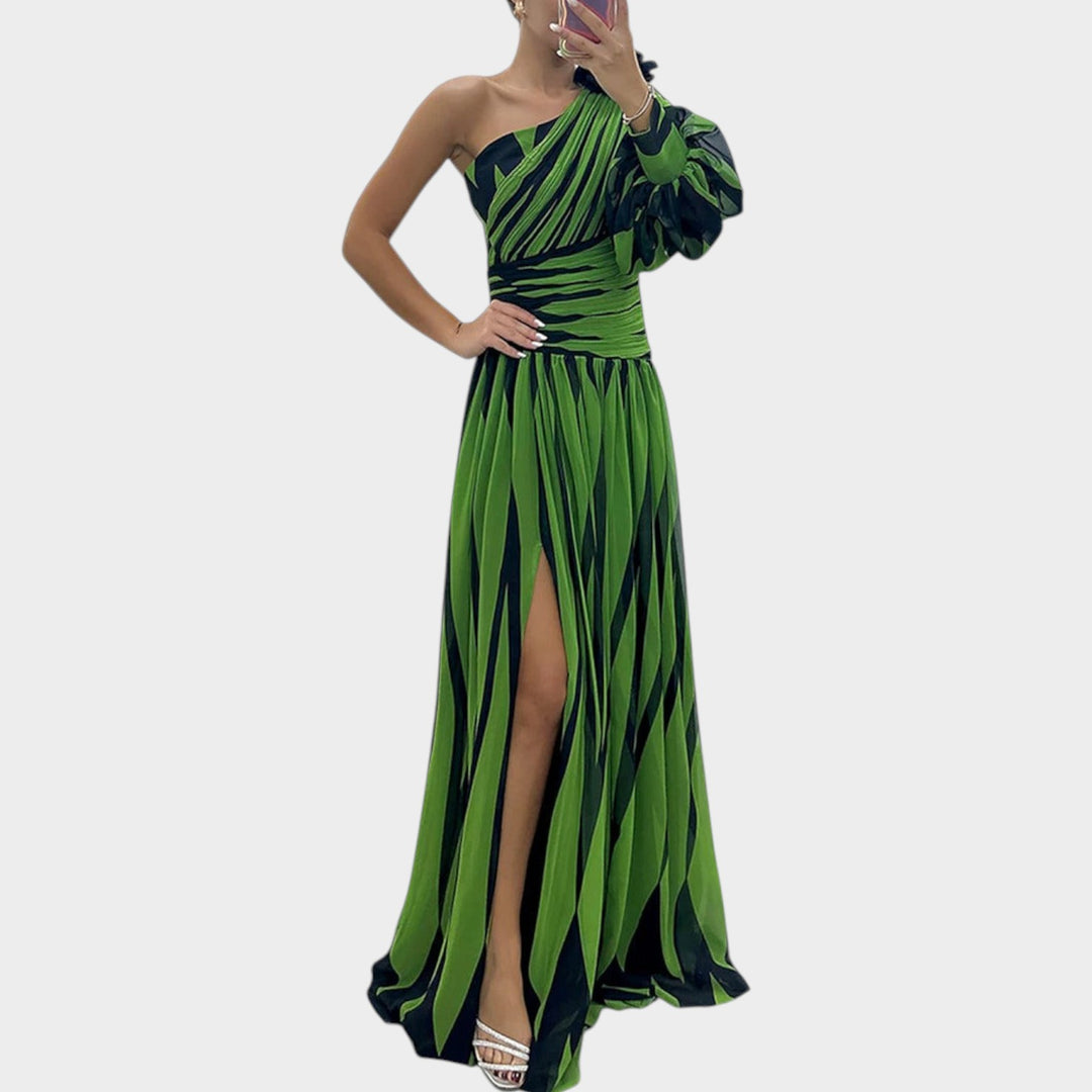 One-Shoulder Statement Maxi Dress