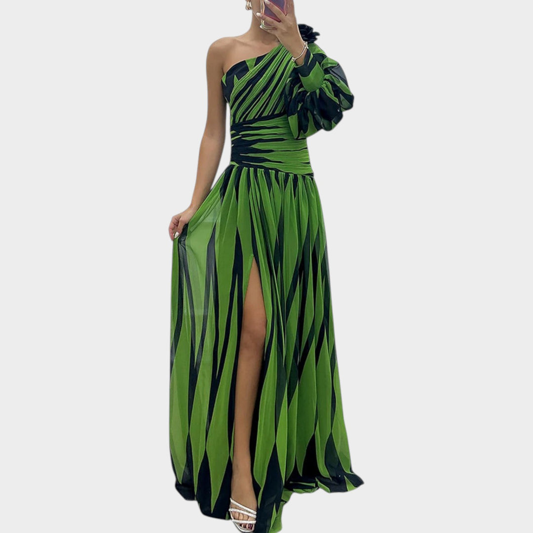 One-Shoulder Statement Maxi Dress