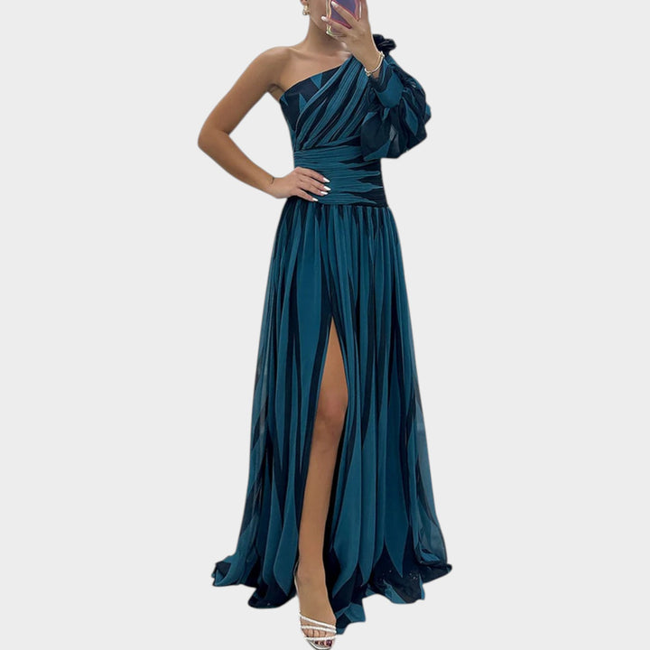 One-Shoulder Statement Maxi Dress