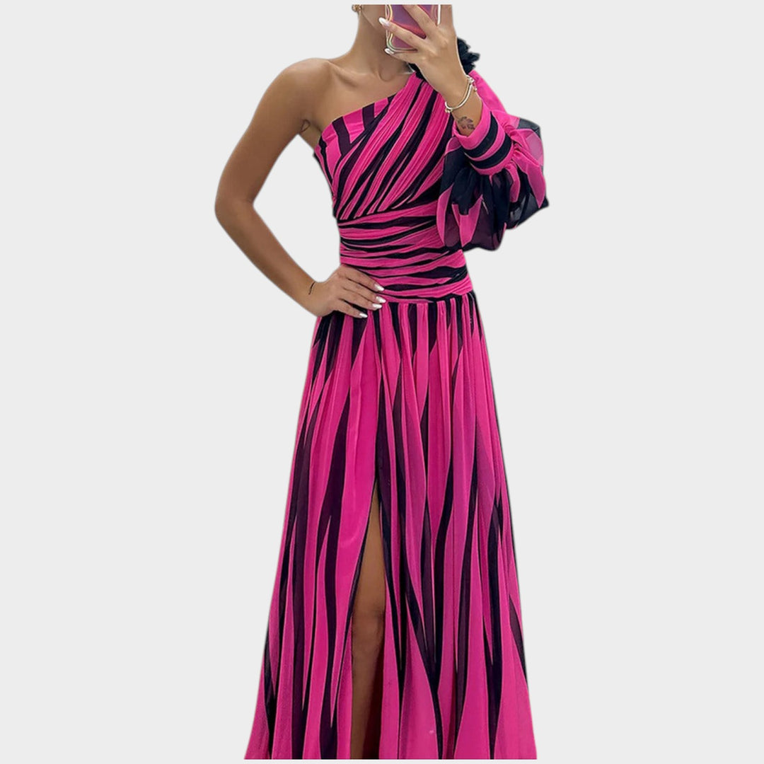 One-Shoulder Statement Maxi Dress