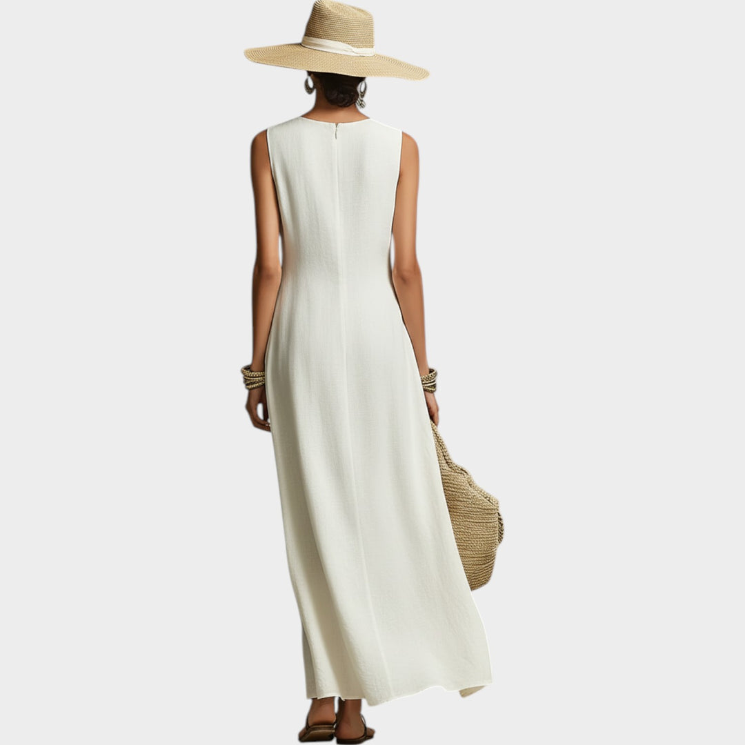 Sleeveless Overlap Maxi Dress