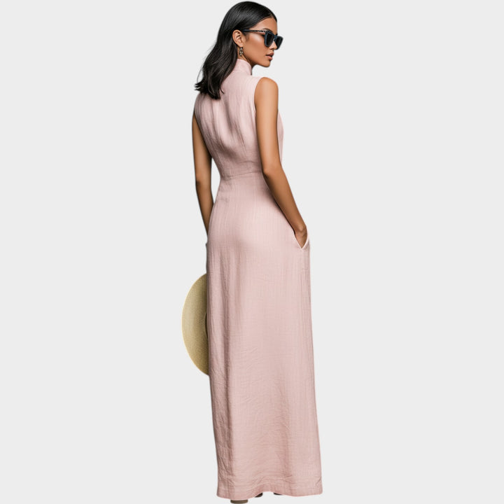 Minimal Chic Linen Maxi Dress