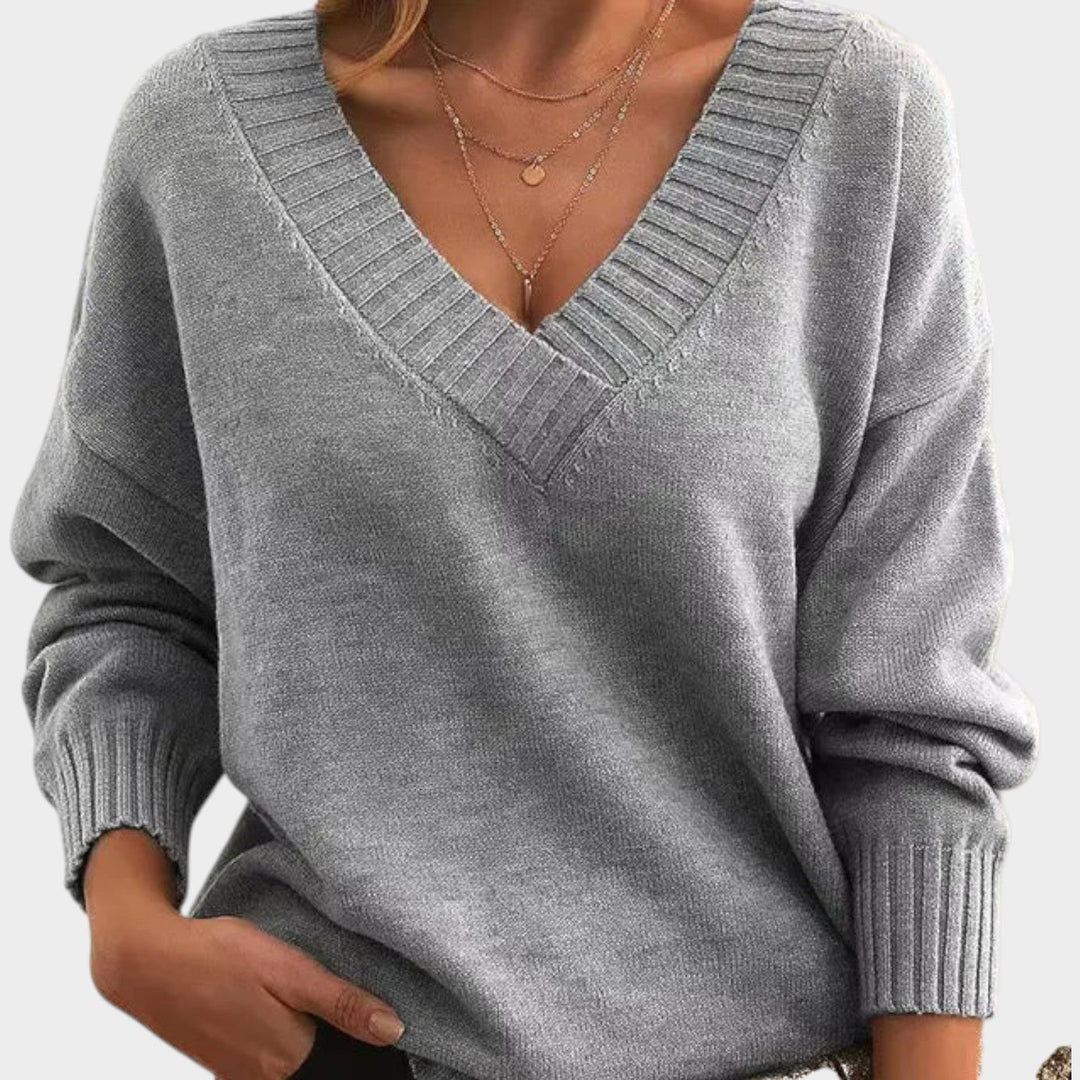 Women's Classic V Neck Knit Sweater