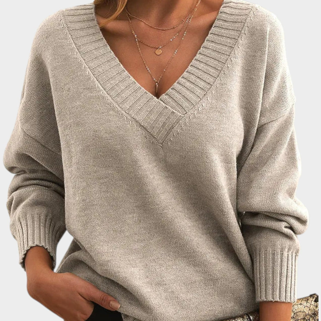 Women's Classic V Neck Knit Sweater